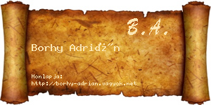 Borhy Adrián névjegykártya