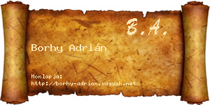 Borhy Adrián névjegykártya