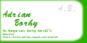 adrian borhy business card